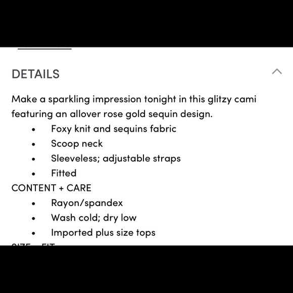 Rose gold sequin cami - Picture 9 of 9